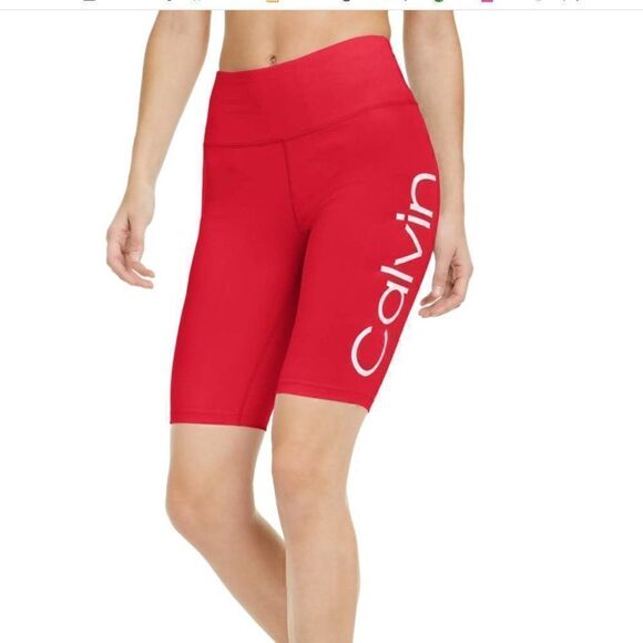 Calvin Klein High-Waist Bike Shorts Pink Size Small - Picture 1 of 12